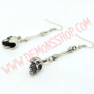 Pendientes Skulls Plateados 2