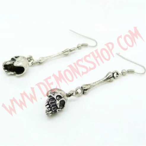 Pendientes Skulls Plateados