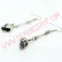 Pendientes Skulls Plateados