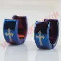 Pendientes Cross Gothic Azul