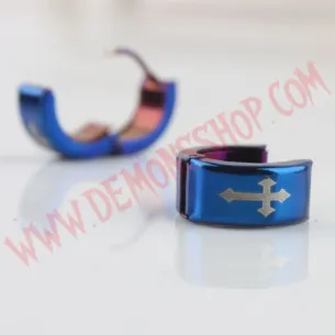 Pendientes Cross Gothic Azul 2