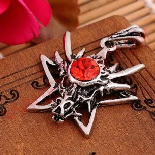 Colgante Dragon Star Rhinestone Roja 2