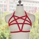 Sujetador Arnes Pentagrama Grande Rojo