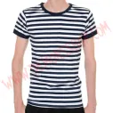 Camiseta MC Rayas Azul marino y Blanco