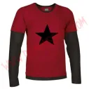 Camiseta ML Estrella Negra (Roja manga negras)