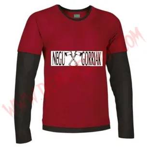 Camiseta ML Negu Gorriak (Roja manga Negra)
