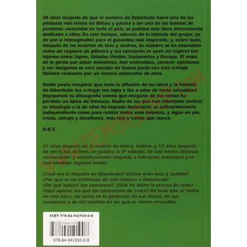 Libro Eskorbuto - Historia Triste