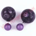 Pendientes Pearl Skull Morado