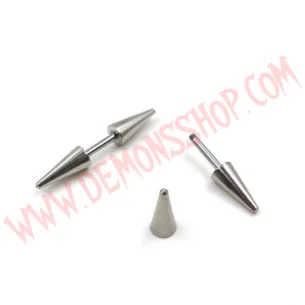 Pendientes Remache Cono Punk Plateado
