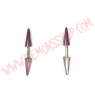 Pendientes Remache Cono Punk Multicolor