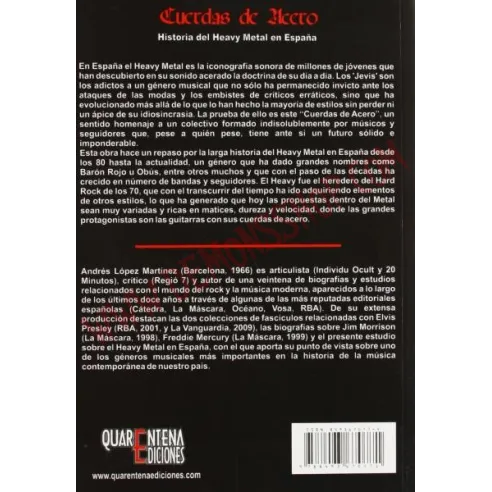 Libro Cuerdas de acero - historia del heavy en España