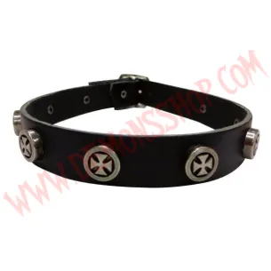 Collar de cuero iron cross
