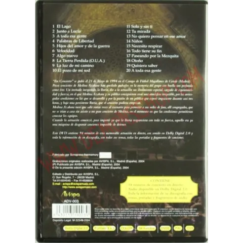 DVD Medina Azahara - En concierto