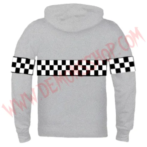 Sudadera Cremallera Ska Damero Gris