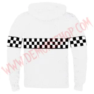 Sudadera Cremallera Ska Damero Blanca 2