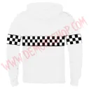 Sudadera Cremallera Ska Damero Blanca