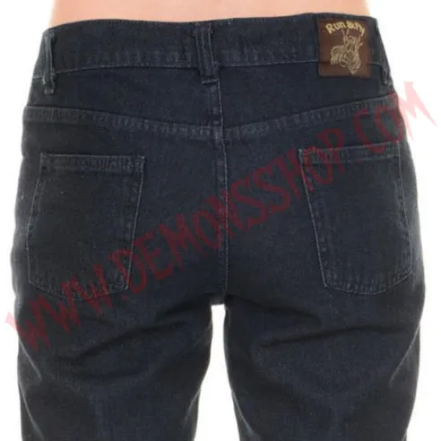 Pantalon Elastico Pitillo Stonewash Azul