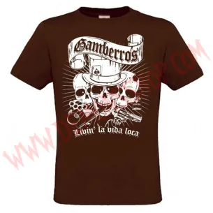 Camiseta MC Gamberros Livin la vida loca (Marron)