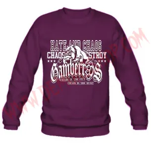 Sudadera Gamberros Hate and chaos Sin Capucha (Granate)