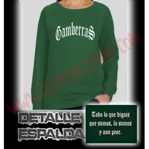 Sudadera Sin Capucha Chica Gamberras Clasica (Verde)