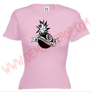 Camiseta MC Chica Gamberras Bomba (Rosa)