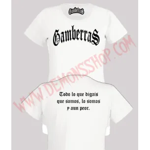 Camiseta MC Chica Gamberras Clasica (Blanca)