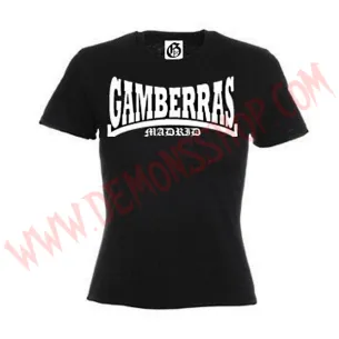 Camiseta MC Chica Gamberras Madrid (Negra)