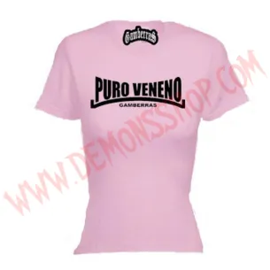 Camiseta MC Chica Gamberras Puro veneno (Rosa)