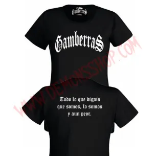 Camiseta MC Chica Gamberras Clasica (Negra)