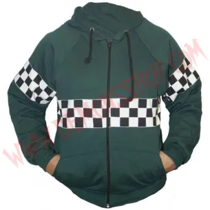 Sudadera Cremallera SKA Damero Verde