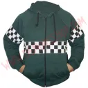 Sudadera Cremallera SKA Damero Verde