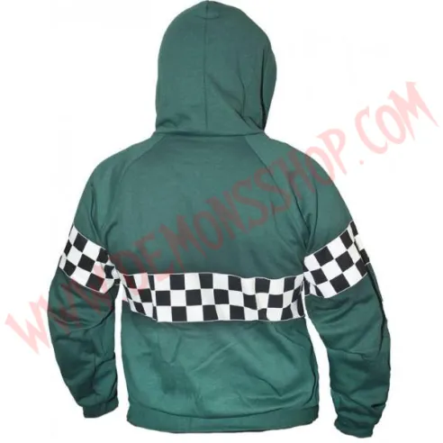 Sudadera Cremallera SKA Damero Verde