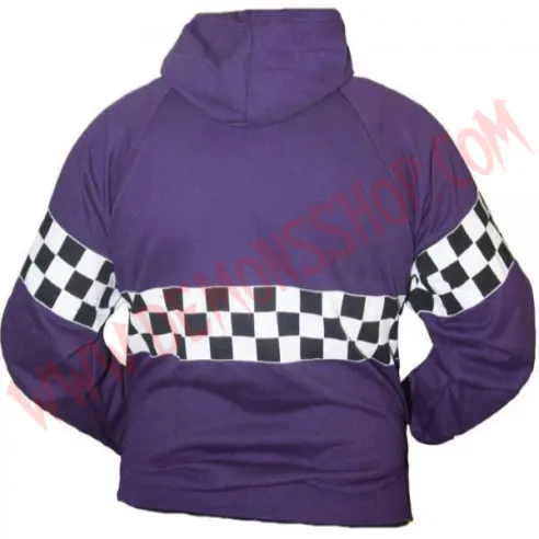 Sudadera Cremallera SKA Damero Morado