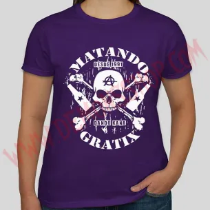 Camiseta Chica MC Matando Gratix (Morada)
