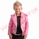 Chaqueta Clasica de Cuero Vegan Rosa Niños