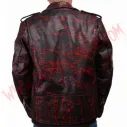 Chaqueta Mujer Clasica de Cuero red blood splatter