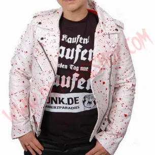 Chaqueta Mujer Clasica de Cuero white blood splatter