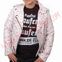 Chaqueta Mujer Clasica de Cuero white blood splatter