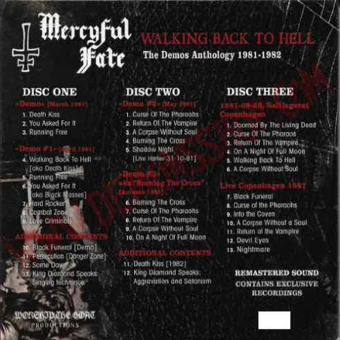 CD Mercyful Fate ‎– Walking Back To Hell The Demos Anthology 1981-1982
