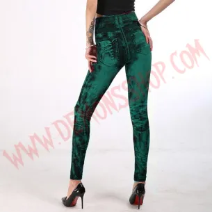 Leggings Vaquero Desgastado verde 2