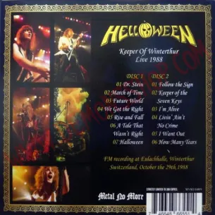 CD Helloween ‎– Keeper Of Winterthur Live 1988 2