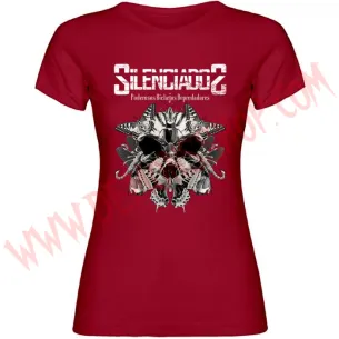 Camiseta Chica MC Silenciados (Burdeos)