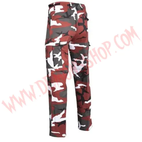 Pantalon Rangerhose - red camouflage