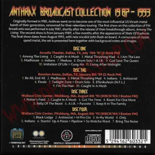 CD Anthrax – Broadcast Collection 1987-1993 - CD Heavy - Anthrax 2