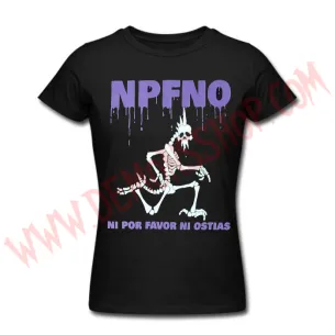 Camiseta Chica MC Ni Por favor Ni Ostias (NPFNO) - Camisetas Punk - Ni Por Favor NI Ostias