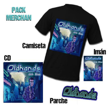 Pack Merchan + CD Oldhands - Little Bites - Camisetas Heavy - Oldhands