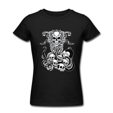 Camiseta Chica MC Calaveras Demons Records