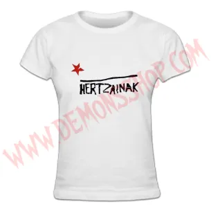 Camiseta Chica MC Hertzainak (Blanca)