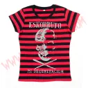 Camiseta Chica MC Eskorbuto (Rayas Roja)