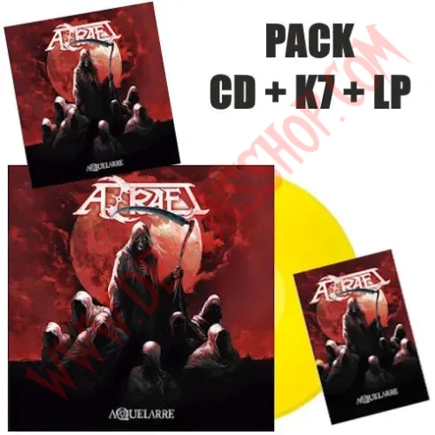 Pack CD + K7 + Vinilo LP Azrael - Aquelarre (AMARILLO)